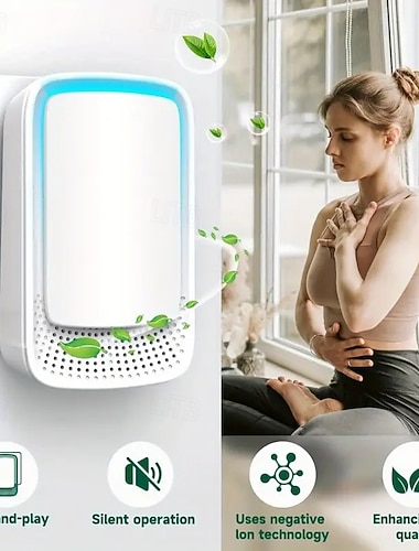  Purificador de ar doméstico plug-in - purificador de ar iônico portátil sem filtro e silencioso para animais de estimação, escritórios e academias - design elegante que economiza espaço