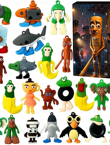 Italský vánoční adventní kalendář Brainrot 2025, akční figurky Tung Tung Tung Sahur s odpočítáváním, halloweenský vánoční dárek pro děti, teenagery, dívky a chlapce.   Italský vánoční adventní kalendář Brainrot 2025, akční figurky Tung Tung Tung Sahur s odpočítáváním, halloweenský vánoční dárek pro děti, teenagery, dívky a chlapce.