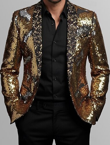  男性用 ブレザージャケット ショールカラー パーティー 仕様 Blazer ゴールド スリムフィット テイラーフィット シングルブレスト 一つボタン