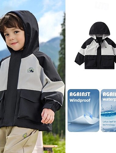 Дети Мальчики Куртка для туризма и прогулок Куртка для активного отдыха Верхняя одежда Контрастных цветов Длинный рукав Молния Карман Комфорт ЗАЩИТА ОТ ВЛАГИ Защита от ветра Пальто на открытом воздухе   Дети Мальчики Куртка для туризма и прогулок Куртка для активного отдыха Верхняя одежда Контрастных цветов Длинный рукав Молния Карман Комфорт ЗАЩИТА ОТ ВЛАГИ Защита от ветра Пальто на открытом воздухе