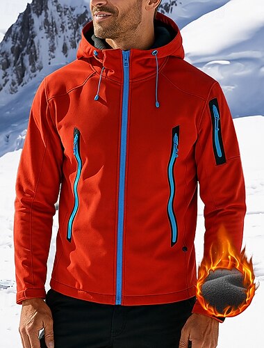  Voor heren Windjack Wandeljack Fleecejack voor wandelen Winter Buitenshuis Thermisch Warm waterdicht Winddicht Fleece jacks Jagen Klimmen Kamperen / wandelen / grotten verkennen Zwart Marineblauw