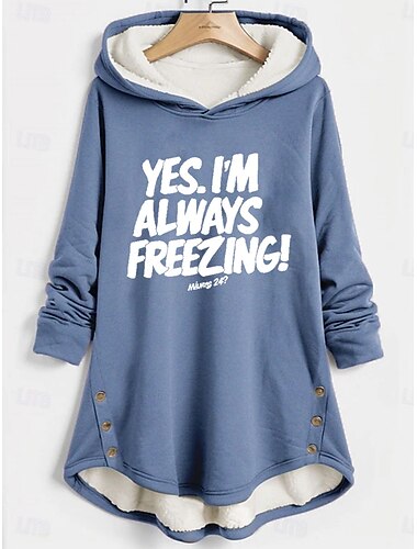  Dames Trui met capuchon Sweatshirt Grafisch Brief Warm Casual Wazig Lange mouw Capuchon Lange tops Casual Sport Afdrukken Blozend Roze blauw Grijs Herfst Winter