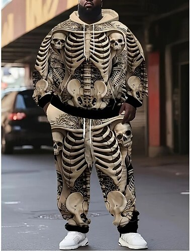  Halloween Skeleton Skull Outfits Hoodie Tracksuit Anime 3D Graphic For Couple's Men's Women's Adults' Halloween Carnival Masquerade 3D Print Casual Daily