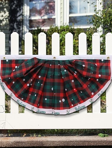  Julefoldet halvrundt flagg, dekorasjon til gårdsplassfest, viftebanner med julenissen, snømannen og alven