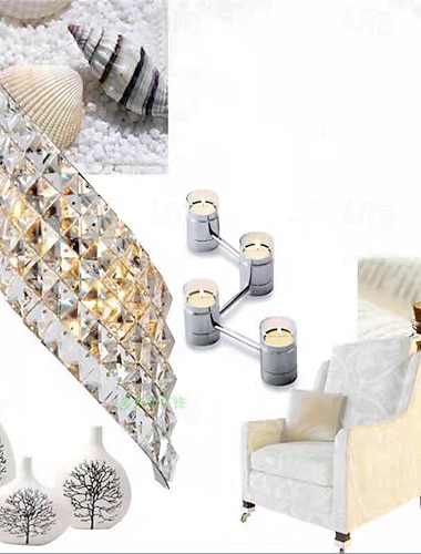  moderna lampada da parete a LED in cristallo, luce notturna da comodino in cristallo per bagno, camera da letto, soggiorno, ingresso