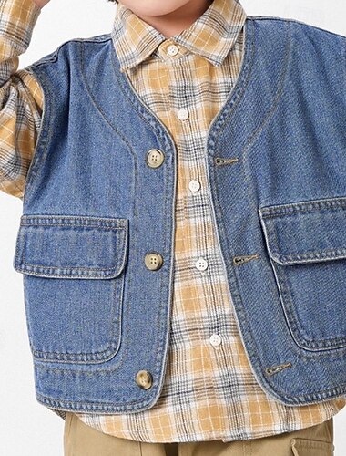 Дети Универсальные Жилет Пальто Верхняя одежда Сплошной цвет Без рукавов Пуговицы Сохраняет тепло Мягкий Дышащий Пальто на открытом воздухе Хлопок Мода Повседневные Синий Весна Осень 4 года +   Дети Универсальные Жилет Пальто Верхняя одежда Сплошной цвет Без рукавов Пуговицы Сохраняет тепло Мягкий Дышащий Пальто на открытом воздухе Хлопок Мода Повседневные Синий Весна Осень 4 года +