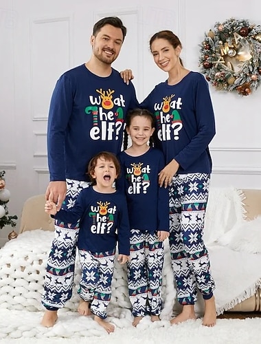  Renne Rodolphe Pyjamas de Noël en famille Vêtements de Nuit Homme Femmes Garçons Fille Tenues assorties à la famille Doux Graphique Motif Adultes Enfant Noël Nouvel An la veille de Noël Vêtements de