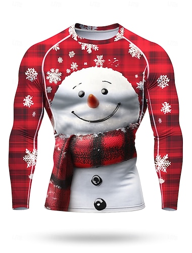  Vánoce Pánské Unisex Koşu Tişörtü Sportovní košile Gymnastická košile Fitness košile Cvičební košile Dlouhý rukáv Tričko UPF 50 Odolná proti UV záření Yumuşak Ter Emen Horské kolo Cvičení v