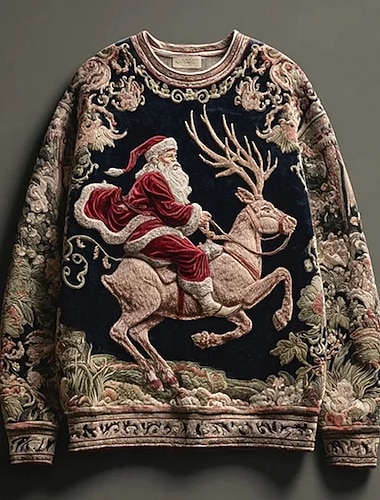 Damen Pullover Sweatshirt Grafik Weihnachtsmann Lässig Langarm Rundhalsausschnitt Normale Oberteile Heim Arbeit Straße Schwarz Weiß Wein Rote Beige Frühling Herbst Winter   Damen Pullover Sweatshirt Grafik Weihnachtsmann Lässig Langarm Rundhalsausschnitt Normale Oberteile Heim Arbeit Straße Schwarz Weiß Wein Rote Beige Frühling Herbst Winter