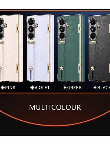  puhelin Etui Käyttötarkoitus Samsung Galaxy Z-taitto 7 Z Taita 6 Z Fold 5 Z Fold 4 Takakuori ja näytönsuoja rannehihnalla Iskunkestävä Retro Pinnoitus PC