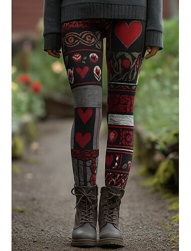  Dame Leggings Ferie Årgang Etnisk stil Full lengde Høy Midje Grafisk Geometrisk mønster Abstrakt 3D-utskrift Hurtigtørkende Pusteevne Myk Elastisk utendørs Hjem Avslappet Sjø blå Rød Blå Lilla Høst
