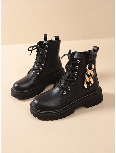  stivali da combattimento neri da donna con plateau, lacci e cerniera laterale - stivaletti alla moda con suola spessa per abbigliamento casual da strada e outfit autunnali