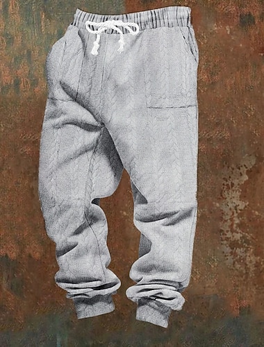  Herren Jogginghose Hose Jacquard Kordelzug Tasche Einfach Komfort Sport im Freien Täglich Mode Lässig Schwarz Weiß Mikroelastisch