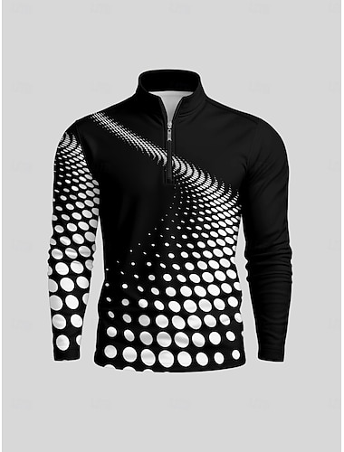  Herre POLO T-skjorte Svart Langermet Topper Golfantrekk Klær Antrekk Bruk Klær