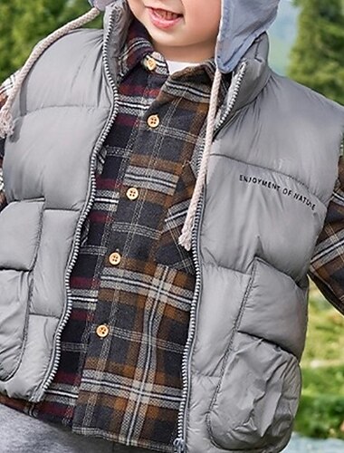 Дети Универсальные Жилет Пальто Верхняя одежда Сплошной цвет Без рукавов Молния Сохраняет тепло Мягкий Дышащий Пальто на открытом воздухе Хлопок Мода Повседневные Серый Осень Зима 4 года +   Дети Универсальные Жилет Пальто Верхняя одежда Сплошной цвет Без рукавов Молния Сохраняет тепло Мягкий Дышащий Пальто на открытом воздухе Хлопок Мода Повседневные Серый Осень Зима 4 года +