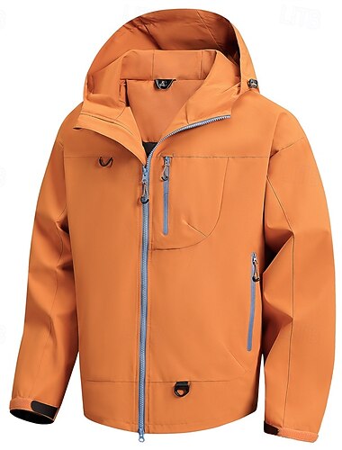  Pánské Outdoorová bunda Pláštěnka Dağcı Ceketi Dovolená Denní Voděodolný Větruvzdorné Kapsy Podzim Zima Bez vzoru Módní Klasické Kapuce Standardní Černá Světle zelená Nebeská modř Fialová Oranžová