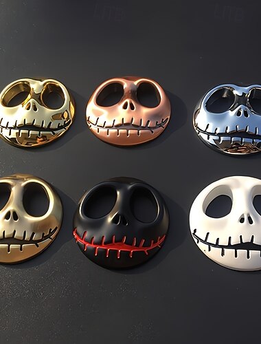  2 emblemas de coche de Jack Skellington de Pesadilla antes de Navidad, de aleación de zinc, de calabaza, para decoración de vehículos, para todos los modelos de coche, calcomanías y pegatinas.