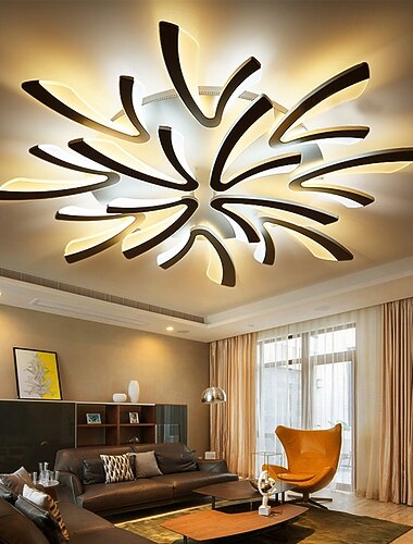  plafonnier led dimmable moderne pissenlit style nordique acrylique plafonnier lampe minimaliste design en couches salon salle à manger lumières ac220v uniquement dimmable avec télécommande