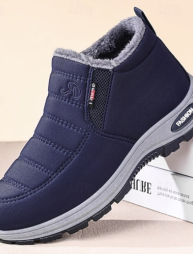  męskie wodoodporne, ciepłe botki z podszewką ze sztucznego futra, lekkie, antypoślizgowe buty zimowe do chodzenia na świeżym powietrzu i noszenia na co dzień