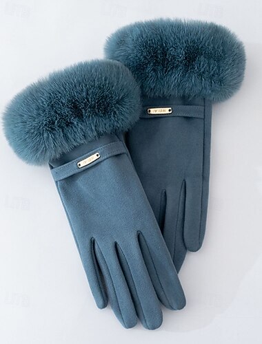  Dame 1 par Fingerspisser / Vinterhansker Gatemote / Utendørs Hansker - Ensfarget Full Finger