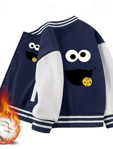  Bambini Unisex Giacca in pile Giacche da baseball Capispalla Blocco di colori Manica Lunga Comfort Cappotto All'aperto Cotone Moda Quotidiano Rosa Rosa Nero Primavera Autunno Dai 4 anni in su