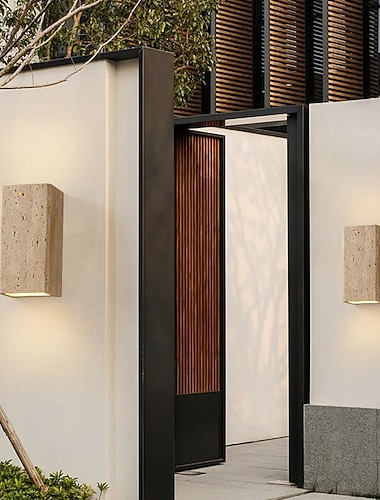  LED-Wandleuchte für den Außenbereich, wasserdicht, IP55, Stein, Wohnzimmer, Musterzimmer, Schlafzimmer, Nachttisch, TV-Wandkunst, Wandleuchte, 110–240 V