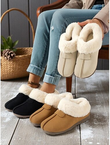  Gesteppte Schneestiefel für Damen mit Plüschinnenfutter, warm und weich, perfekt zum Entspannen am Kamin, für den Winterurlaub und den Komfort im Alltag