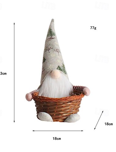  Weihnachten kreative No Face Puppe süßer Plüsch Süßigkeitenkorb dekorativer langer Hut Obstkorb Apfelsack Feiertagsparty Zuhause festliche Dekoration Geschenk Einkaufstasche