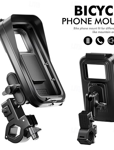  Supporto per cellulare impermeabile e antiappannamento per bicicletta e moto, staffa girevole a 360 gradi, tubo singolo, supporto per telefoni ricaricabili ultra stabile, adatto per motociclette e