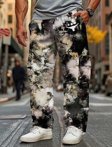  Per uomo Mimetico Pantaloni da Tuta Cargo Joggers Pantaloni casual Misura del girovita medio Casual All'aperto Sportivo Caccia Coulisse elastica in vita Fondo aperto Pantaloni tattici con tasche