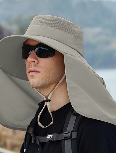  Chapéu de Sol Chapéu de pesca Chapéu de Trilha Chapéu Prova-de-Água Proteção Solar UV Filtro Solar Verão Primavera Aba larga com aba de pescoço Homens Mulheres Pesca Atividade