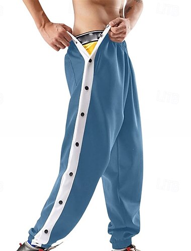  Pánské Tepláky Tear Away Kalhoty Kalhoty Šňůrky Kapsy Elastický pas Barevné bloky Pohodlné Outdoorové sporty Denní Módní Na běžné nošení Černá Vodní modrá Lehce elastické