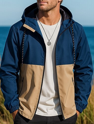  Herren Windjacke Softshelljacke Wanderjacke Außen Wasserdicht Winddicht Atmungsaktiv Wanderoutfits Wanderbekleidung Frühling Herbst Oberteil Angeln Camping / Wandern / Höhlenforschung Laufen Patchwork