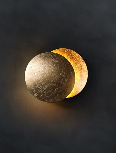 Nowoczesne kinkiety, okrągły abażur z żywicy, lampa ścienna z motywem księżyca i zaćmienia słońca, lampa łazienkowa, lampka do toaletki, kinkiety LED do lustra, przedpokój, kuchnia, salon, lampa   Nowoczesne kinkiety, okrągły abażur z żywicy, lampa ścienna z motywem księżyca i zaćmienia słońca, lampa łazienkowa, lampka do toaletki, kinkiety LED do lustra, przedpokój, kuchnia, salon, lampa