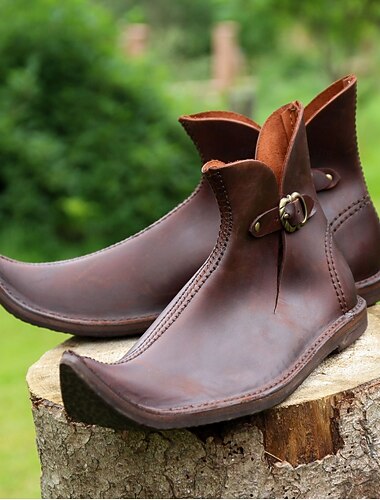  عتيق العصور الوسطى عصر النهضة أحذية بووتس (أحذية) أحذية الجاز المسطحة جنية Ranger الجان ملابس تنكرية رجالي نسائي سيلتك قرصان خيال عيد الرعب حفلة تنكرية كاجوال / يومي LARP رن فير للبالغين أحذية