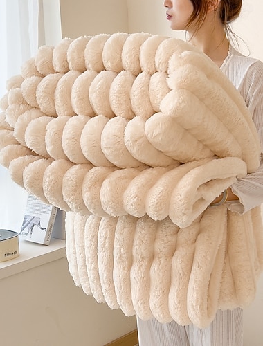 tjock flanellfilt med kaninsammet, mjuk och varm filt med högt gsm-värde för soffa, säng, kontor, multifunktionell vinterfilt   tjock flanellfilt med kaninsammet, mjuk och varm filt med högt gsm-värde för soffa, säng, kontor, multifunktionell vinterfilt