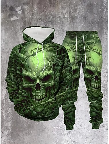  Halloween Skeleton Skull Outfits Hoodie Tracksuit Anime 3D Graphic For Couple's Men's Women's Adults' Halloween Carnival Masquerade 3D Print Casual Daily
