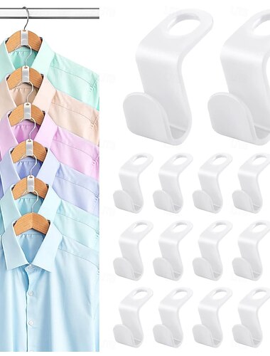  200pcs Space-Saving Clothes Hanger Connector Hooks – Stackable Wardrobe Hooks for Closet Organization, Multi-Functional Home Storage, Space-Saving Hanger Links
