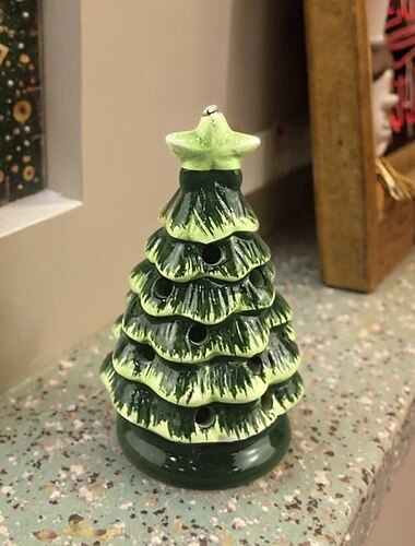  Keramisk juletre-bordpynt, festlig juledekorasjon for hjem, kontor og fest, perfekt for juleutstilling, sesongdekor, gavedetaljer og høytidsfeiring