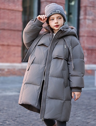 Barn Flickor Dunjacka Friluftsjacka Pufferjacka Ensfärgat Mode Håller värmen Vindtät Utomhus Täcka Ytterkläder 4-12 år Höst Svart Purpur Brun   Barn Flickor Dunjacka Friluftsjacka Pufferjacka Ensfärgat Mode Håller värmen Vindtät Utomhus Täcka Ytterkläder 4-12 år Höst Svart Purpur Brun