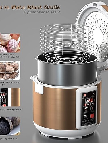  6 litran mustan valkosipulin käymislaite automaattinen valkosipulin käymisjogurttikone lämpötilansäädöllä