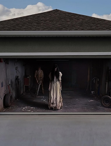  Halloween Copertura per porta del garage Grande appeso Sposa fantasma Fantasma 3D Gotico punk oscuro Da serata All'aperto Sfondi di ripresa Yarda Casa infestata Decorazioni Parete Porta Sfondo