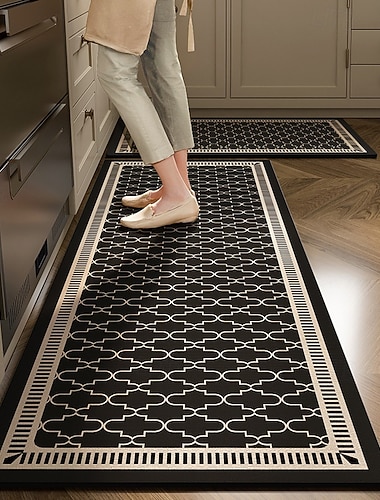  Tapis de cuisine antidérapant, absorbant, résistant à l'huile, long tapis de couloir, lavable, résistant aux taches, découpable, tapis de sol d'entrée, protecteur de sol de cuisine, décoration