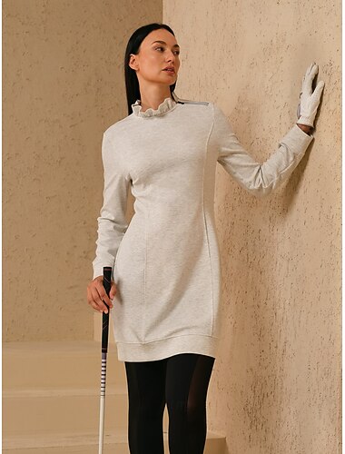  בגדי ריקוד נשים שמלת גולף קריסטל שרוול ארוך שמור על חום הגוף שמלות סתיו חורף נשים בגדי גולף בגדי תלבושות ללבוש ביגוד