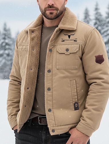 Miesten Lehmäpainatus Fleecetakki Cargo takki Sherpa takki Pidä lämpimänä Vintage Vapaa-aika ulko- Koti Useita taskuja Puuvillatakit Talvitakit Syksy Talvi Fleece-taittokaulus Pitkähihainen Musta   Miesten Lehmäpainatus Fleecetakki Cargo takki Sherpa takki Pidä lämpimänä Vintage Vapaa-aika ulko- Koti Useita taskuja Puuvillatakit Talvitakit Syksy Talvi Fleece-taittokaulus Pitkähihainen Musta