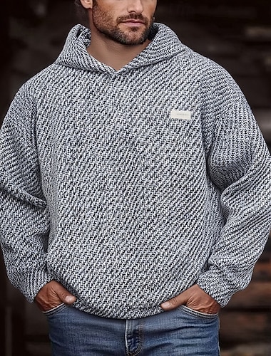  Herren Kapuzensweatshirt Schwarz Grau Mit Kapuze Einfach Kordelzug Sport & Outdoor Täglich Ferien Polyester Streetwear Basic Lässig Frühling Herbst Bekleidung Kapuzenpullover Sweatshirts