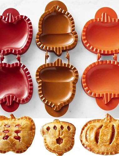  3-częściowe foremki do ciasta, foremki do ciast na przyjęcia świąteczne, kieszonkowe foremki do robienia ciast w kształcie jabłka, dyni i żołędzia