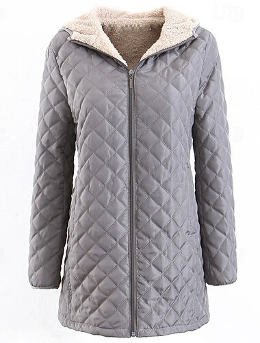  Mujer Chaqueta acolchada Chaqueta casual Cómodo Transpirable Cremallera Bolsillo Casual Plano Vacaciones Calle Casual Ropa Cotidiana Cremallera Corto Largo Con Capucha Ajuste regular Manga Larga Ropa