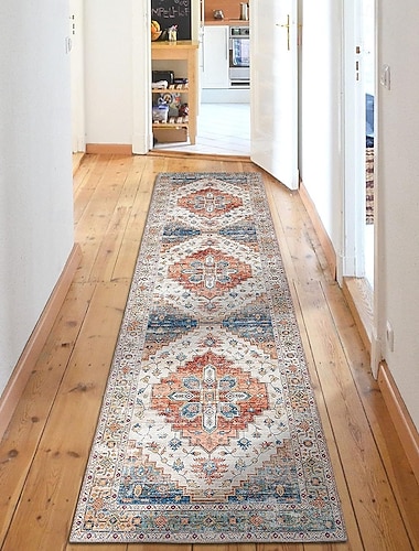  Tapis de cuisine vintage style américain imitation cachemire antidérapant doux pour cuisine salon canapé table basse chambre chevet décoration de sol