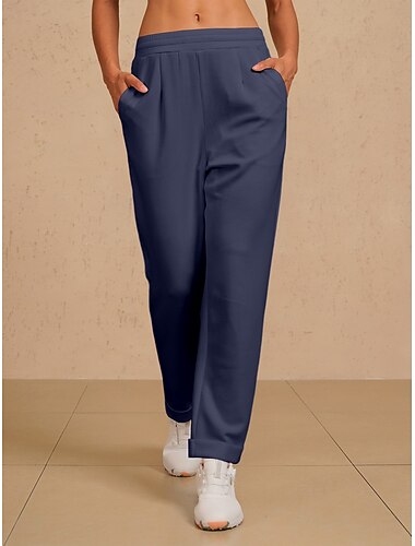  Dames Golfbroeken Marine Blauw Middernacht Blauw Broeken / Regenbroek / Overbroek Herfst Winter Dames golfkleding kleding outfits draag kleding